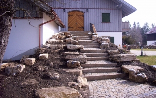 Naturstein Mauern Terrassen Wege